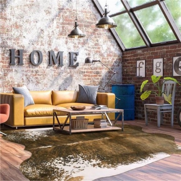 Cow Hide Rug 4.6x5.2ft Area Rug Faux Cowhide Rug Traditional Animal Rug CowPrint - Picture 3 of 4